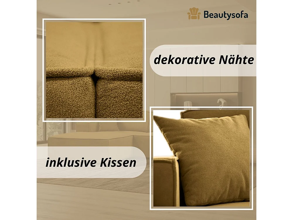 ECKSOFA ohne Schlaffunktion Pedro L gelb links