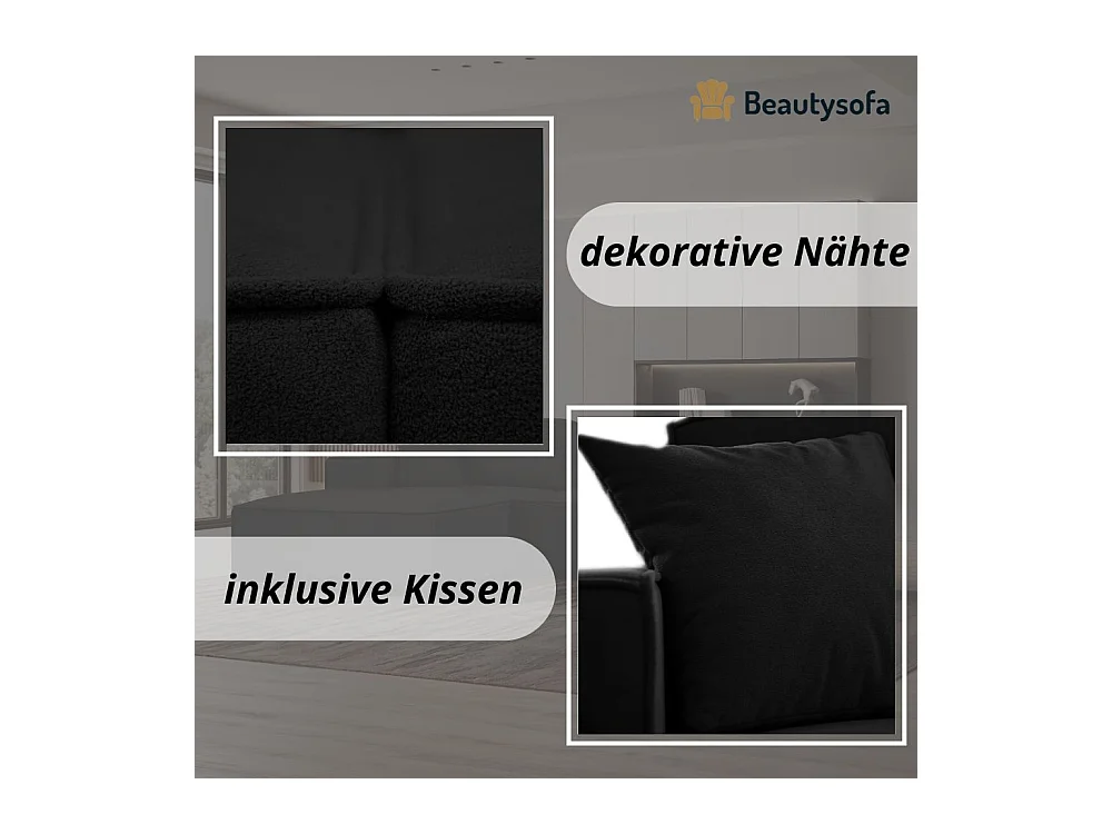 ECKSOFA ohne Schlaffunktion Pedro L schwarz rechts
