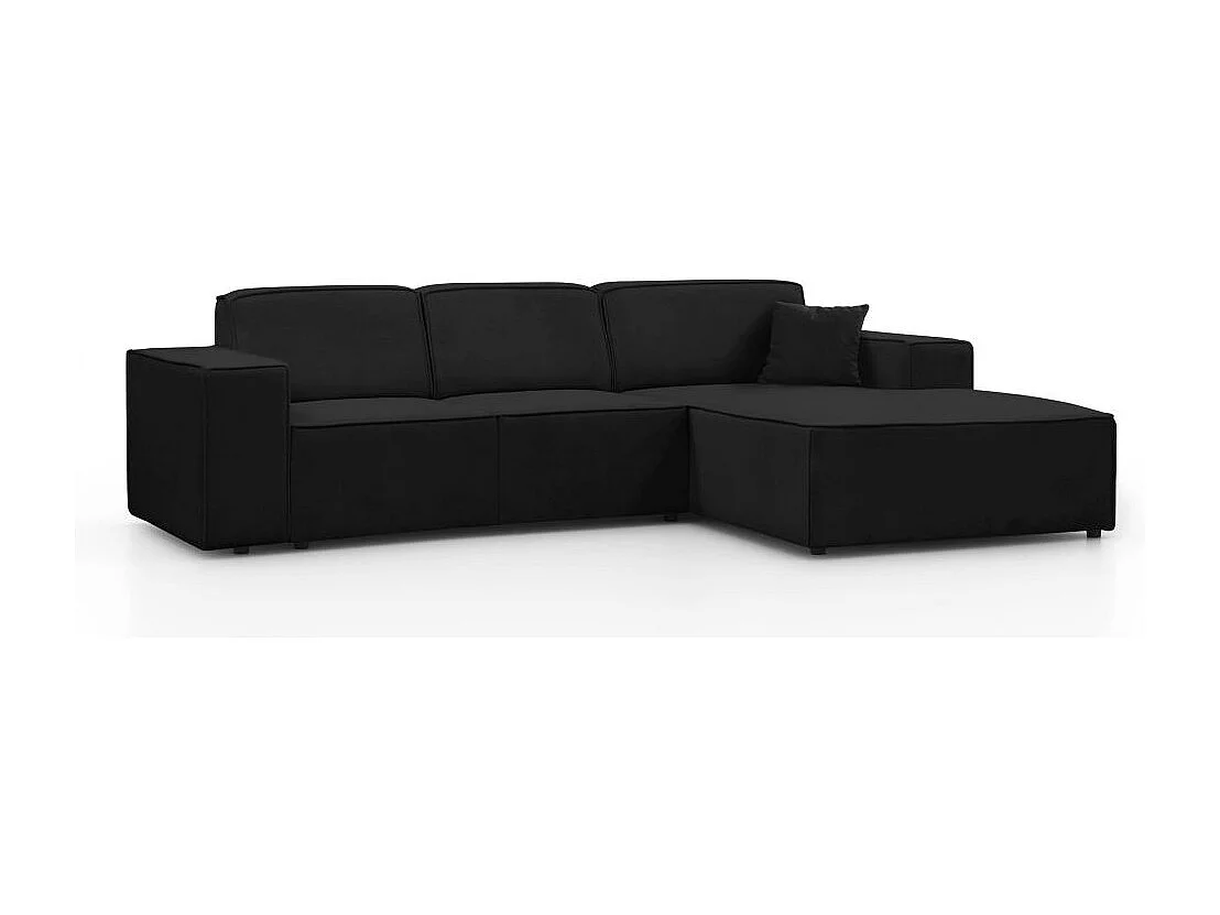 Hoekbank zonder slaapfunctie Pedro L zwart rechts