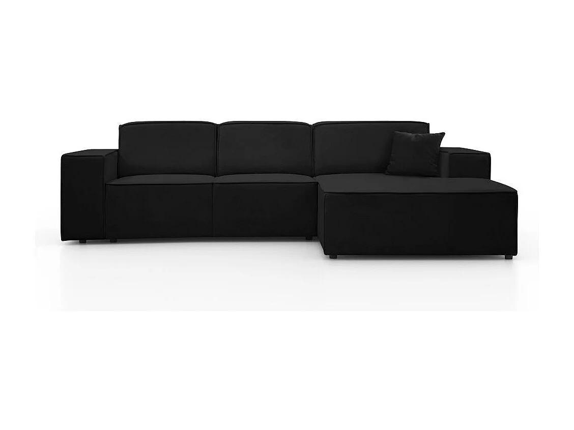 Hoekbank zonder slaapfunctie Pedro L zwart rechts