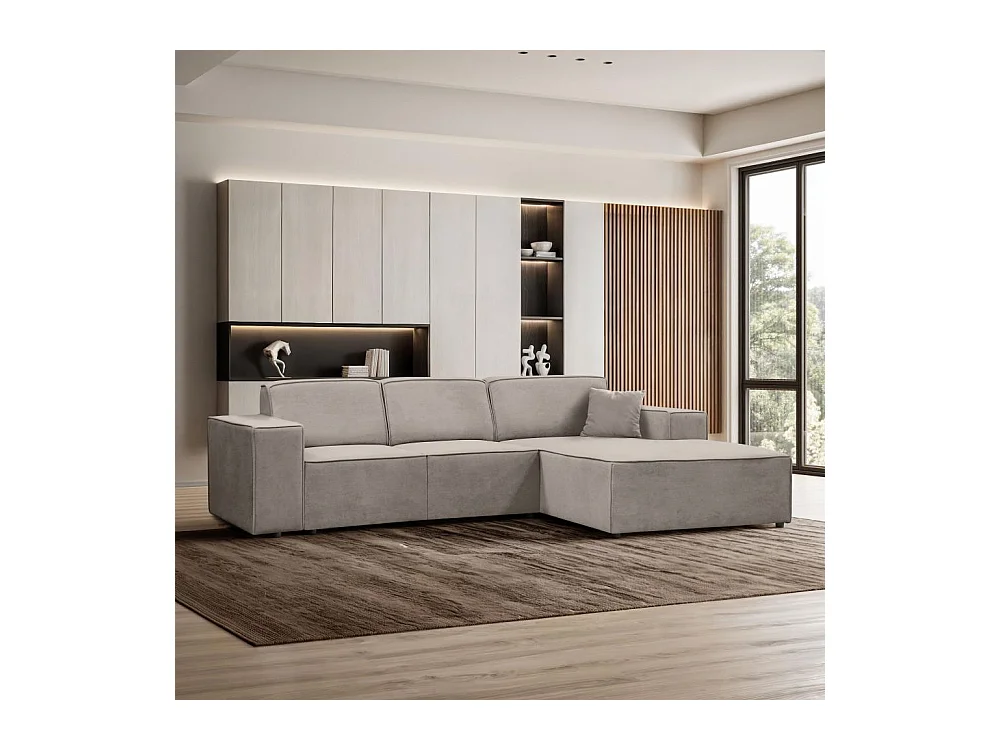 Hoekbank zonder slaapfunctie Pedro L cappuccino rechts