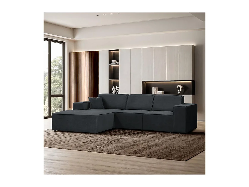 CANAPE sans fonction sommeil Pedro L gris foncé gauche