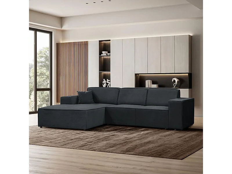 CANAPE sans fonction sommeil Pedro L gris foncé gauche