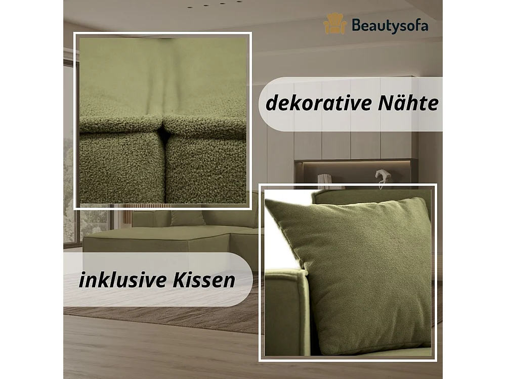 ECKSOFA ohne Schlaffunktion Pedro L hellgrün rechts