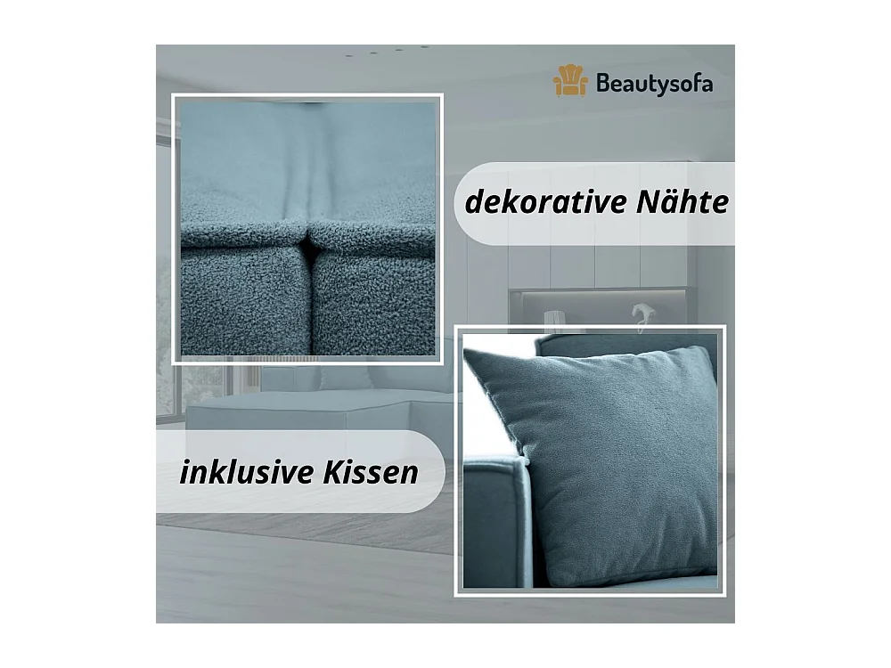 Hoekbank zonder slaapfunctie Pedro L lichtblauw links