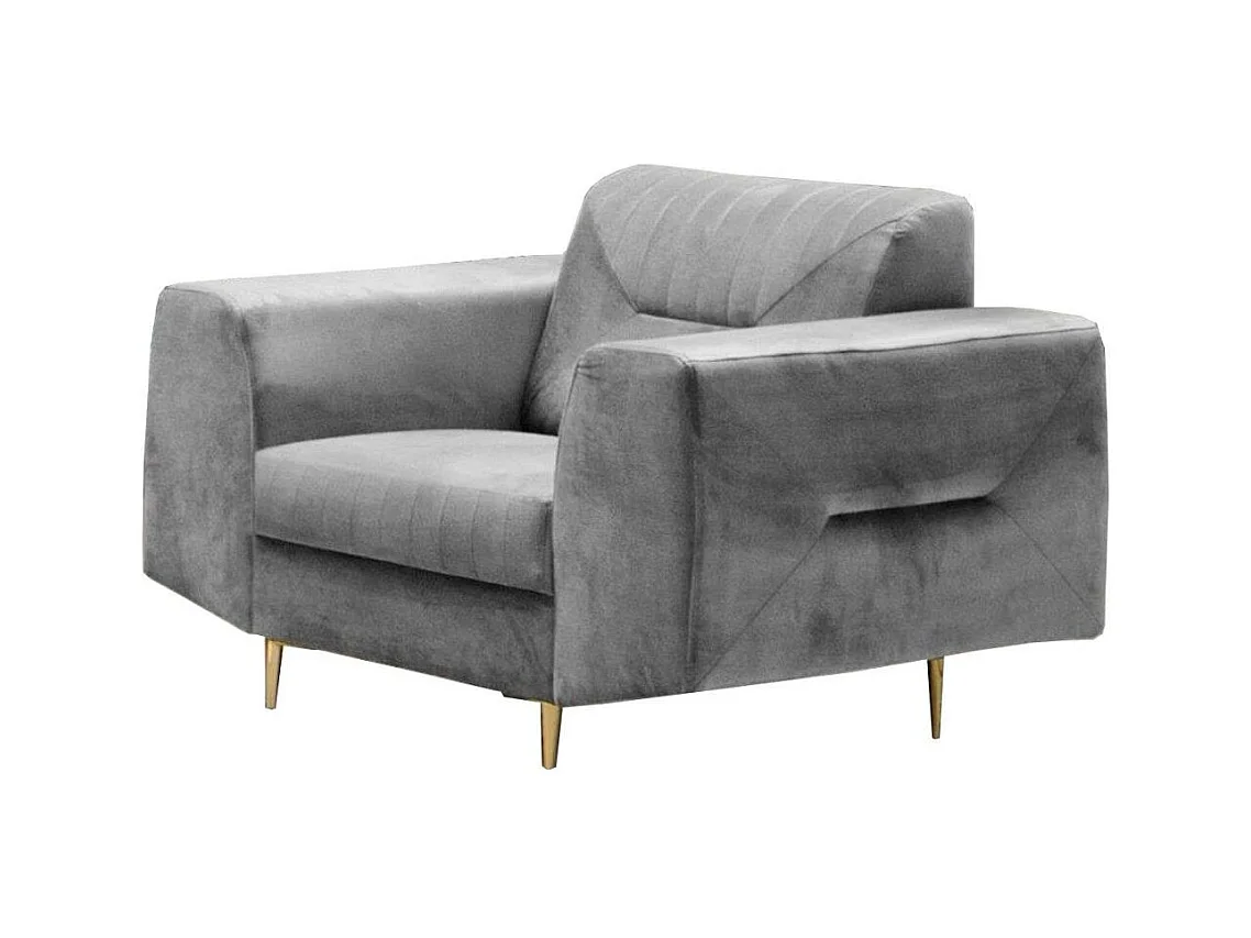 FAUTEUIL RELAX Venezia gris clair avec pieds dorés