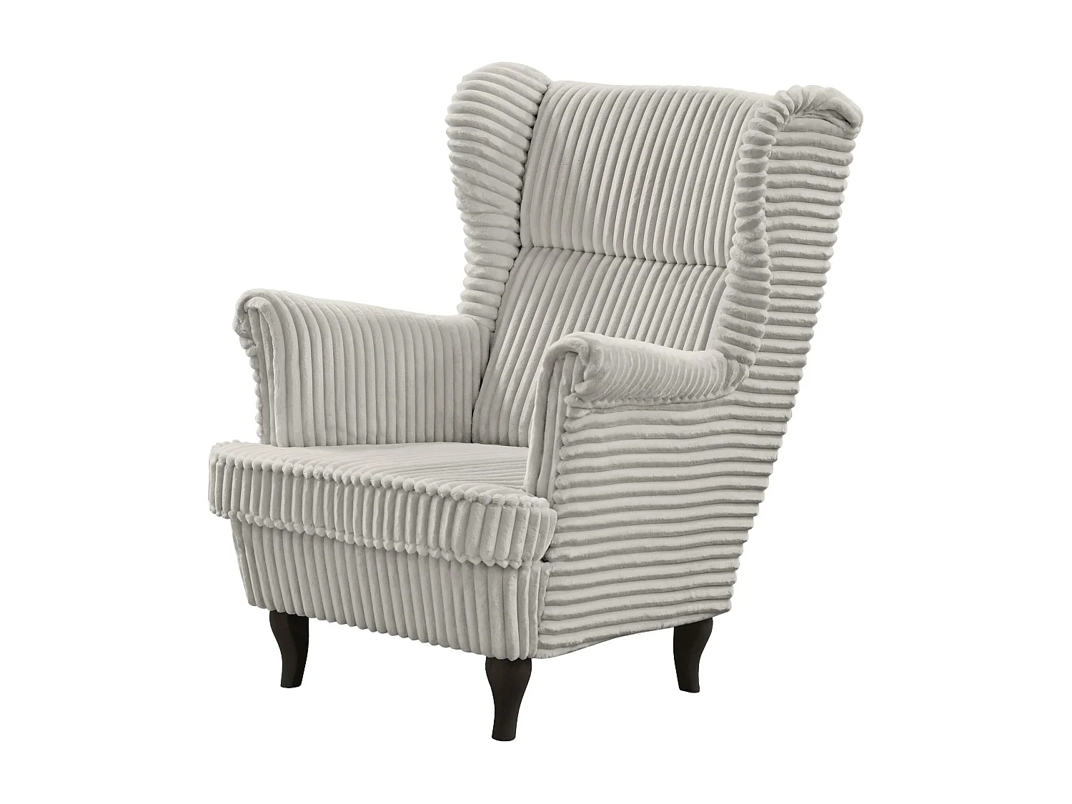 RELAXSESSEL Felix Hellbeige mit Wenge Beinen Cordstoff