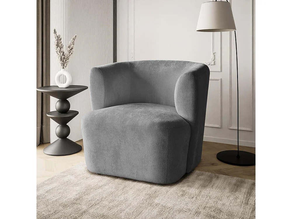 FAUTEUIL Nori gris velours