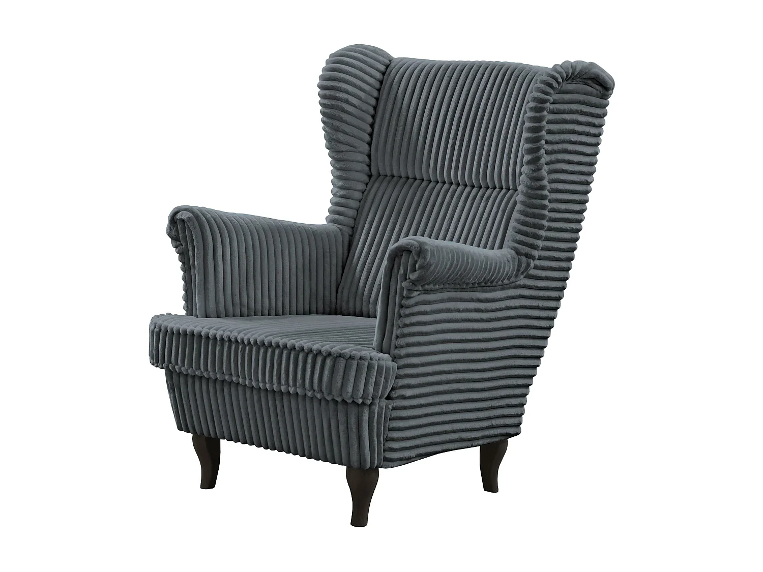 RELAXSESSEL Felix Dunkelgrau mit Wenge Beinen Cordstoff