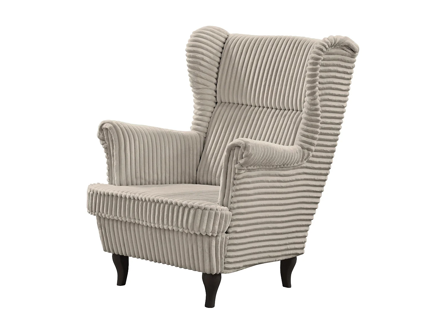 RELAXSESSEL Felix Beige mit Wenge Beinen Cordstoff