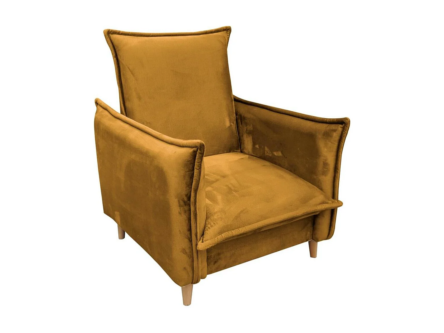 FAUTEUIL RELAX Pillow jaune avec pieds en hêtre