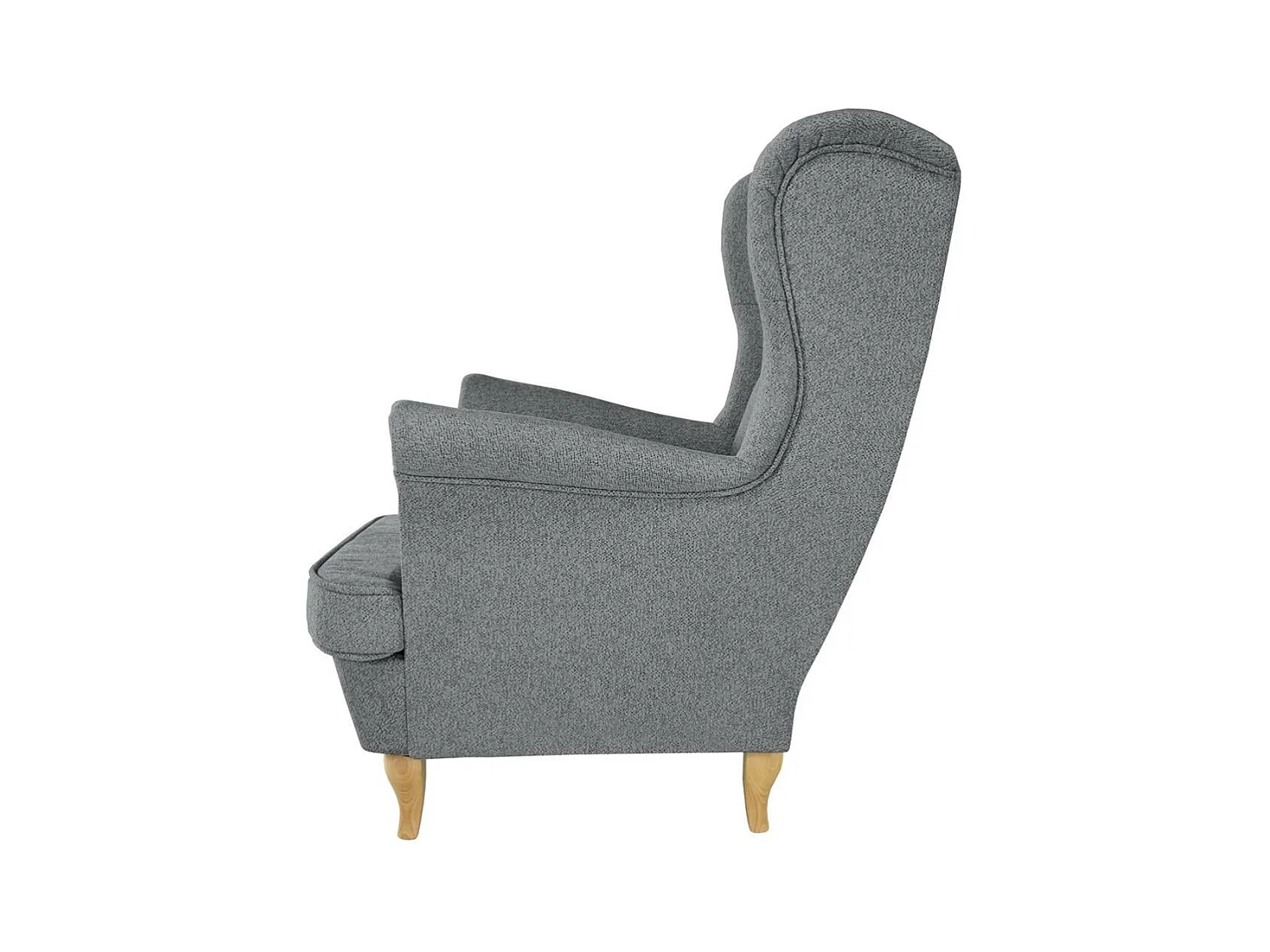 CHESTERFIELD-FAUTEUIL Falco gris avec pieds en bois de hêtre