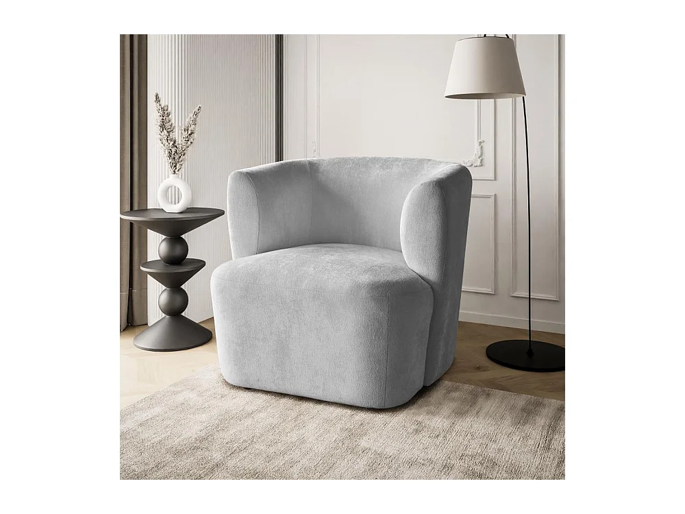 STOEL Nori lichtgrijs velours