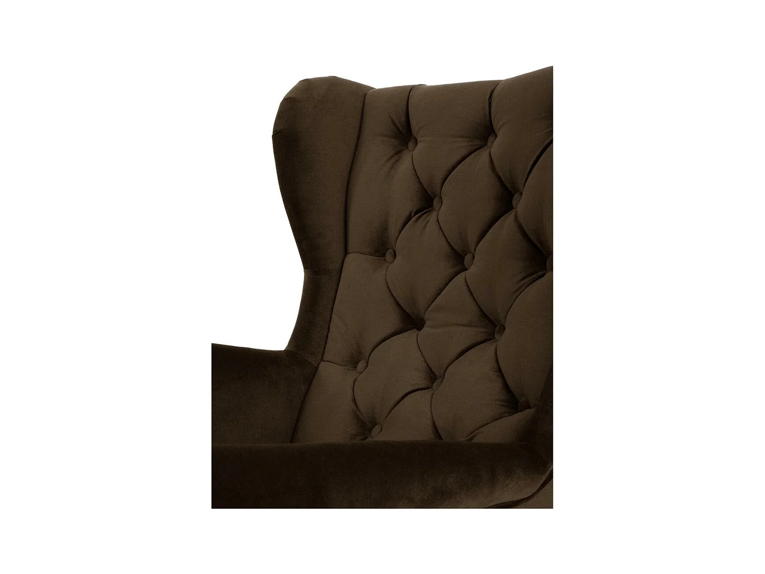 CHESTERFIELD-SESSEL Falco braun mit Holzbeinen