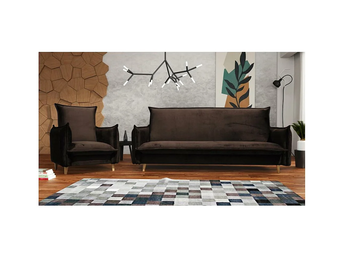 RELAXSESSEL Pillow braun mit Buchenbeinen