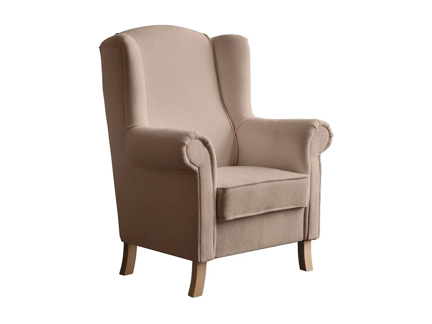 OHRENSESSEL Leonardo lichtbruin bouclé-stof