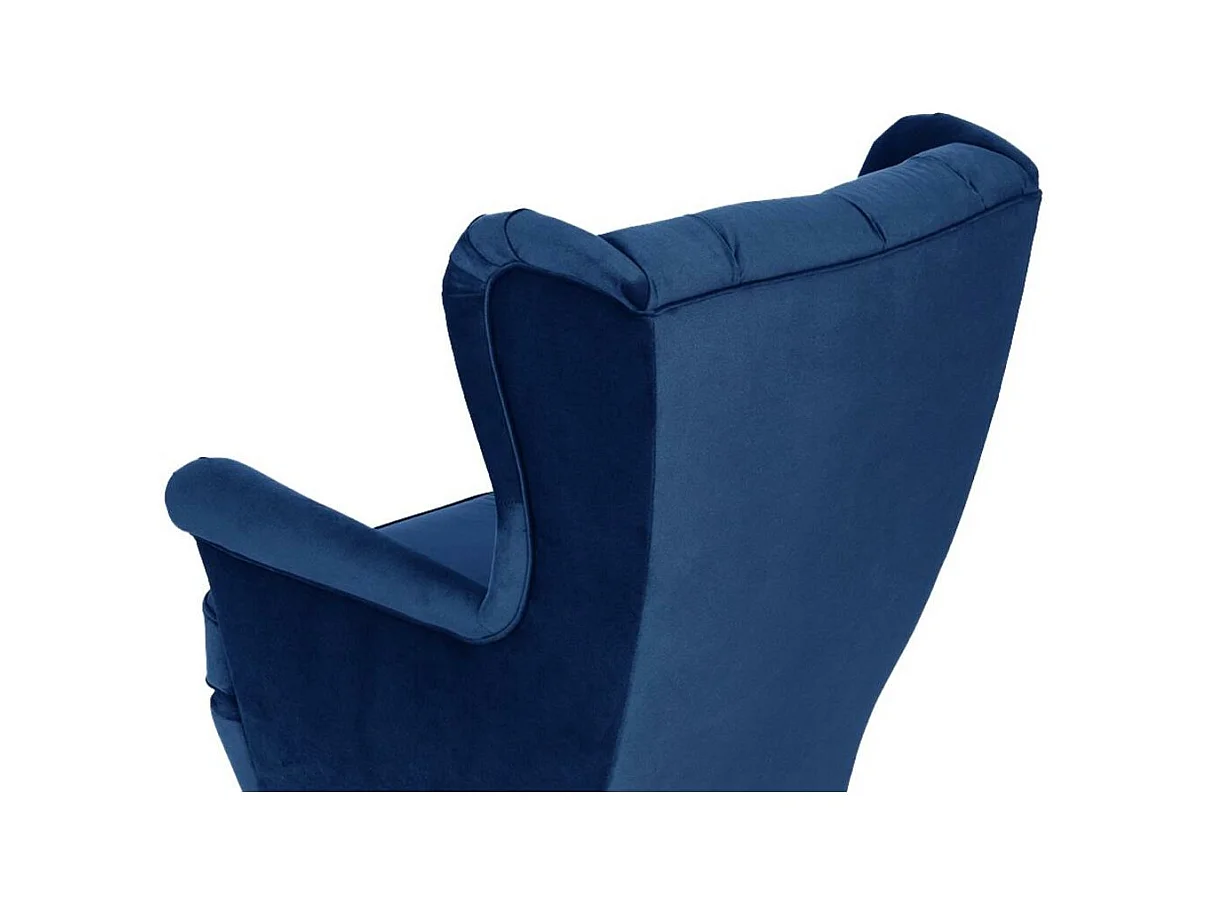CHESTERFIELD-SESSEL Falco marineblau mit Holzbeinen