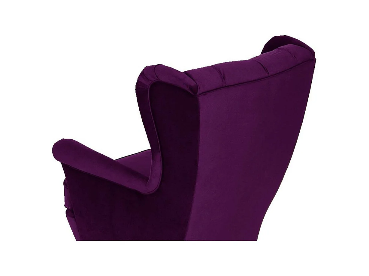 CHESTERFIELD-SESSEL Falco violett mit Holzbeinen