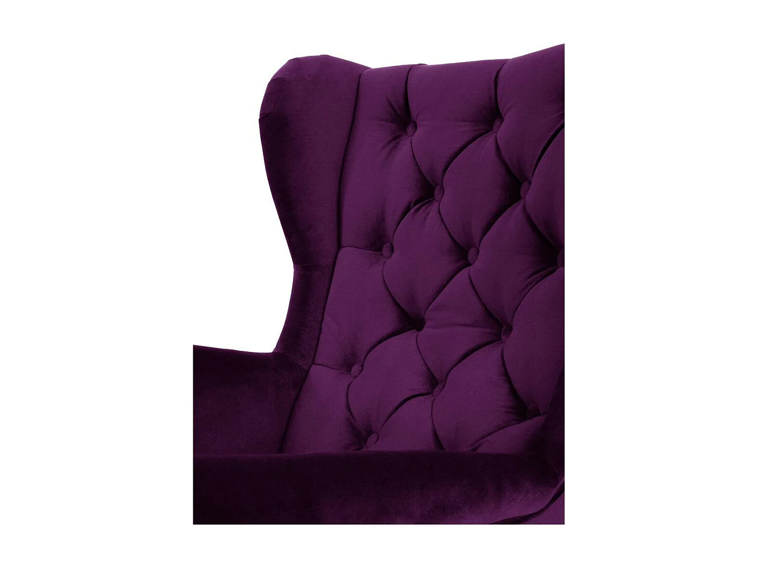 CHESTERFIELD-SESSEL Falco violett mit Holzbeinen