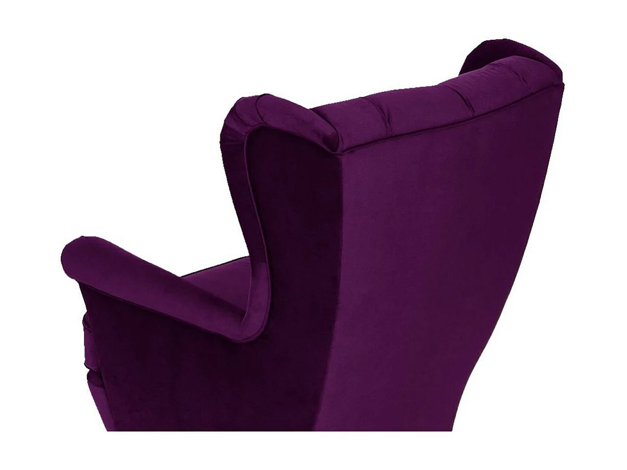 CHESTERFIELD-SESSEL Falco violett mit Holzbeinen