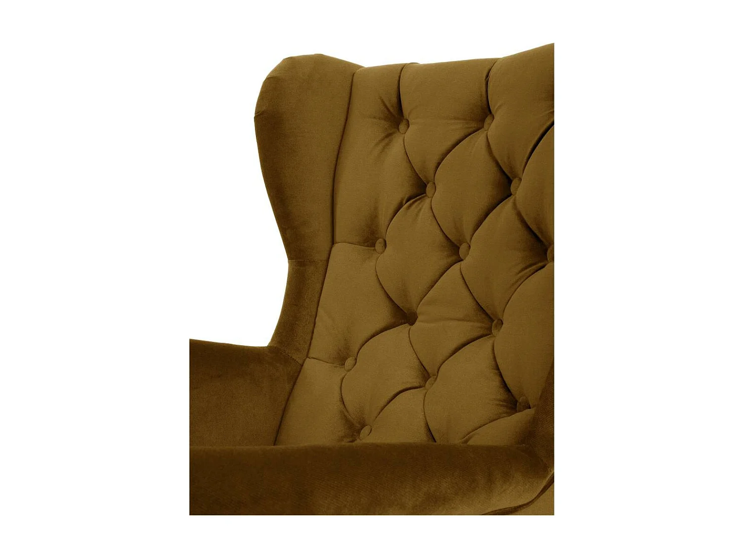CHESTERFIELD-SESSEL Falco gelb mit Holzbeinen