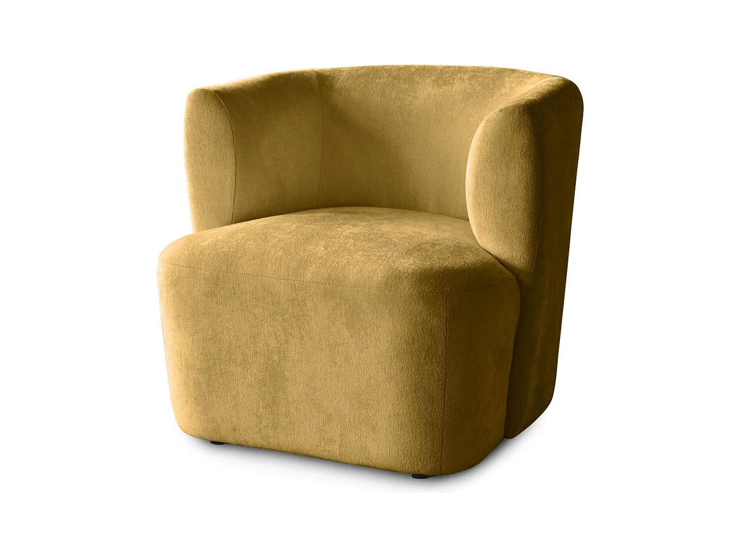 FAUTEUIL Nori jaune moutarde velours