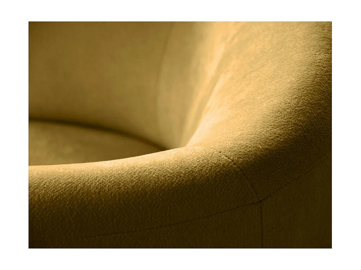 FAUTEUIL Nori jaune moutarde velours