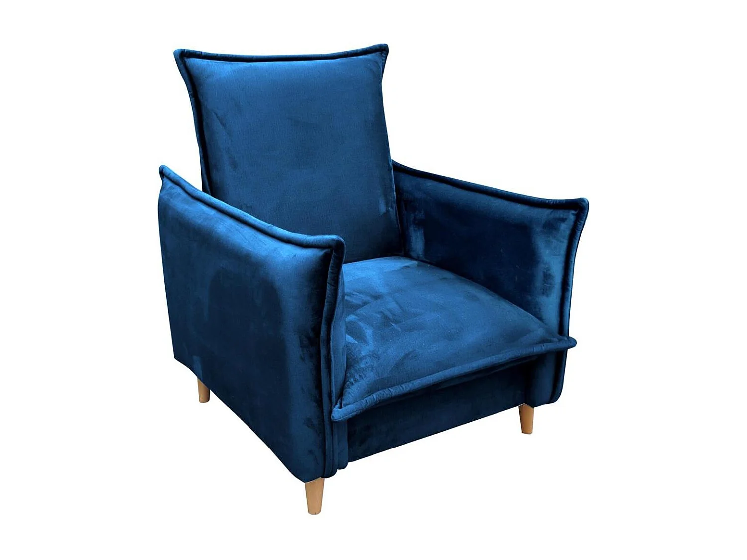 RELAXSESSEL Pillow dunkelblau mit Buchenbeinen