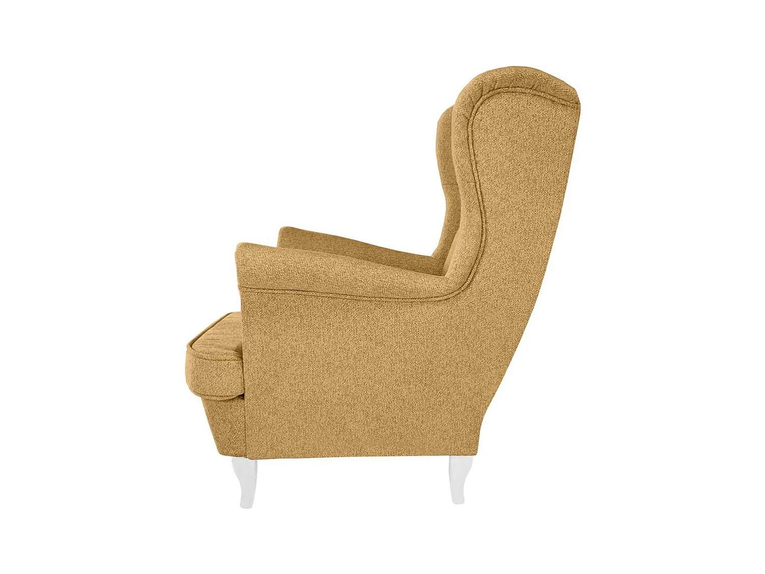 CHESTERFIELD-SESSEL Falco gelb mit Weiß Holzbeinen