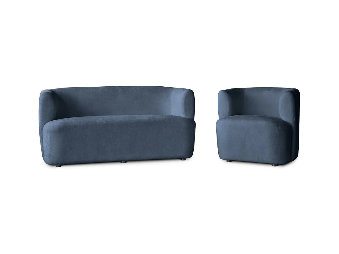 FAUTEUIL Nori bleu foncé velours