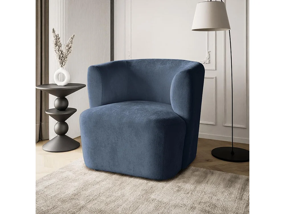 FAUTEUIL Nori bleu foncé velours