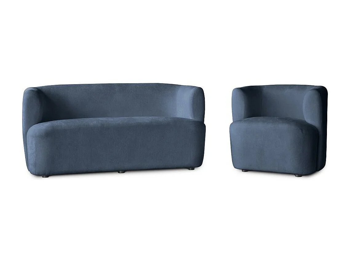 FAUTEUIL Nori bleu foncé velours
