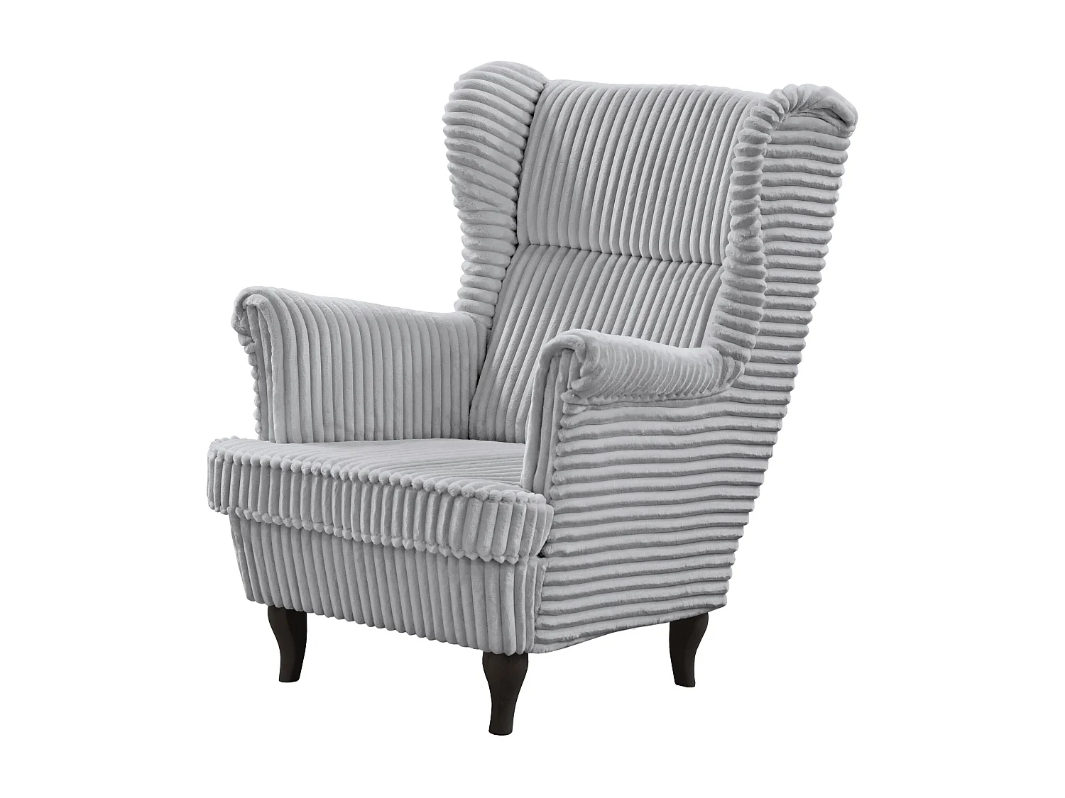 RELAXSESSEL Felix Grau mit Wenge Beinen Cordstoff