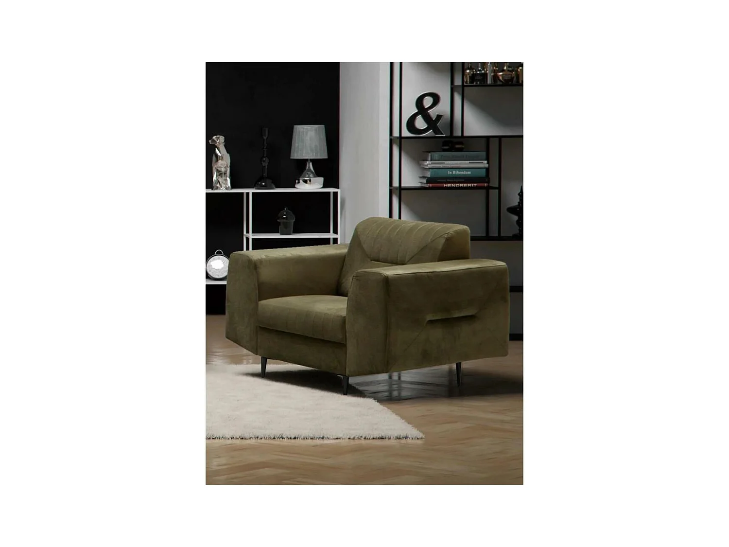 RELAXSESSEL Venezia olivgrün mit schwarzen Beinen