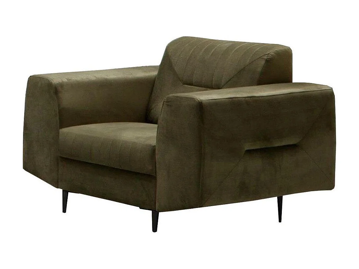 FAUTEUIL RELAX Venezia vert olive avec pieds noirs