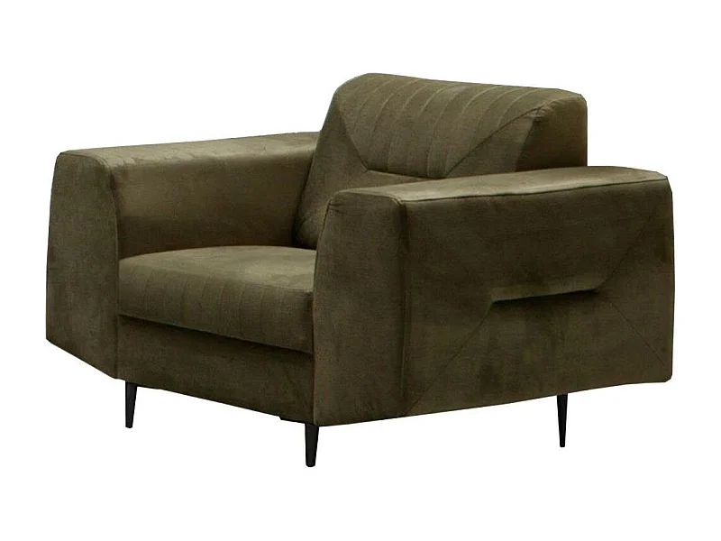 FAUTEUIL RELAX Venezia vert olive avec pieds noirs