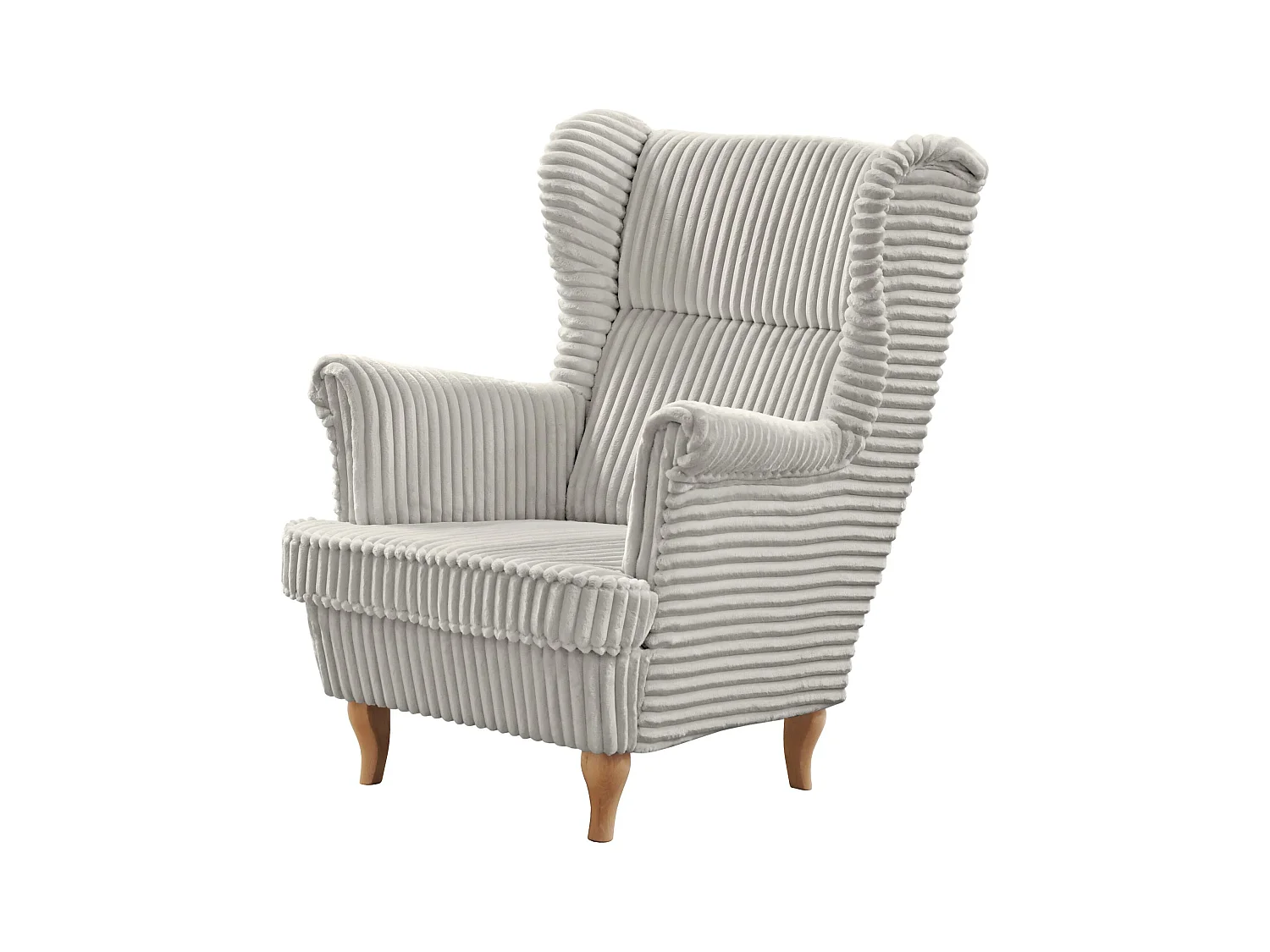 RELAXSESSEL Felix Hellbeige mit Buchenbeinen Cordstoff