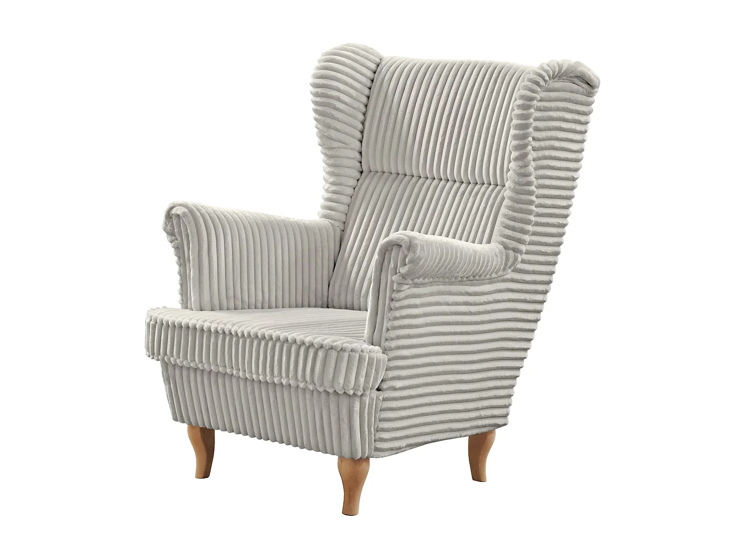 RELAXSESSEL Felix Hellbeige mit Buchenbeinen Cordstoff