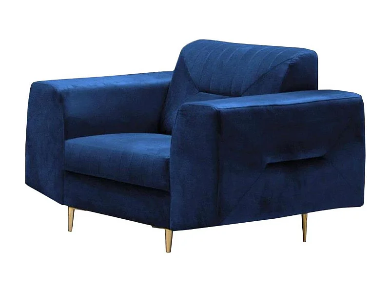 RELAXSTOEL Venezia donkerblauw met gouden poten