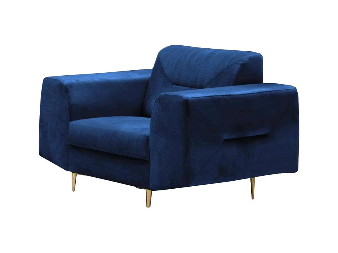 FAUTEUIL RELAX Venezia bleu foncé avec pieds dorés