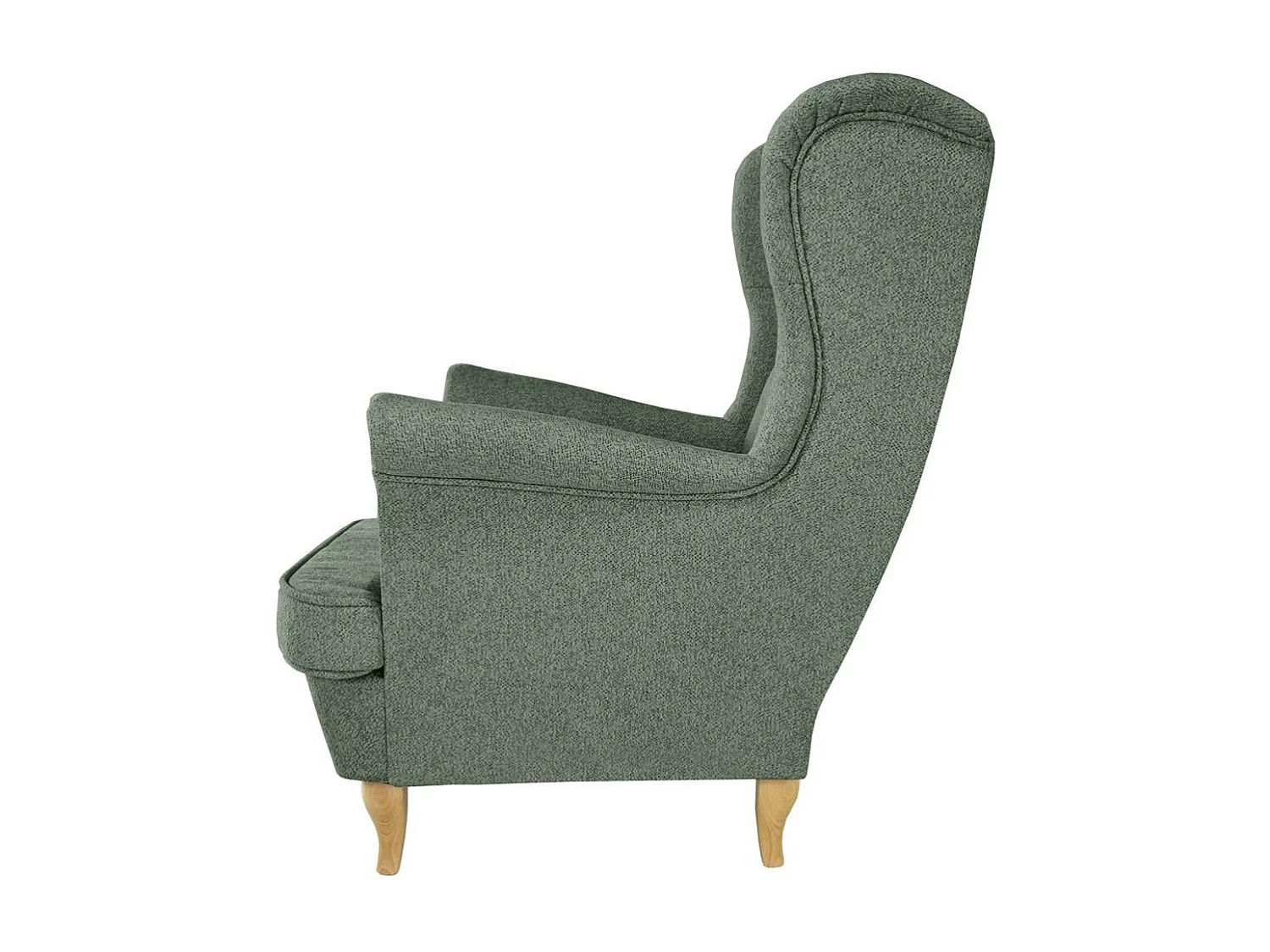 CHESTERFIELD-SESSEL Falco grün mit Buche Holzbeinen