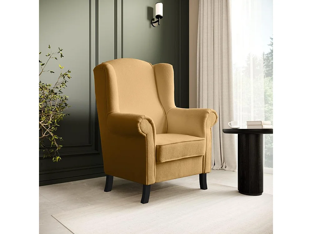 OORFAUTEUIL Leonardo geel bouclé-stof