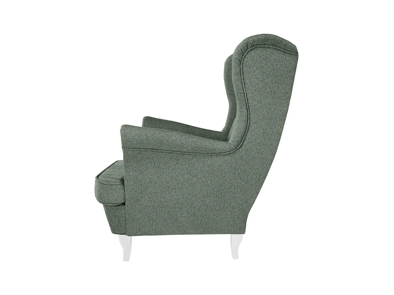 CHESTERFIELD-FAUTEUIL Falco vert avec pieds en bois blanc