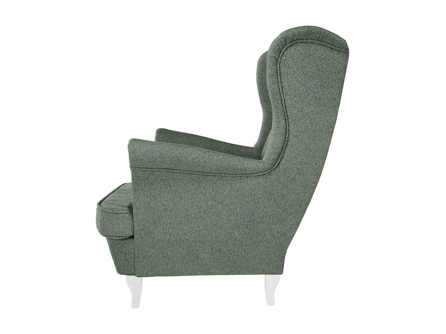 CHESTERFIELD-SESSEL Falco grün mit Weiß Holzbeinen