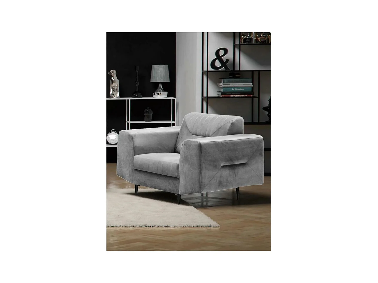 RELAXFAUTEUIL Venezia lichtgrijs met zwarte poten