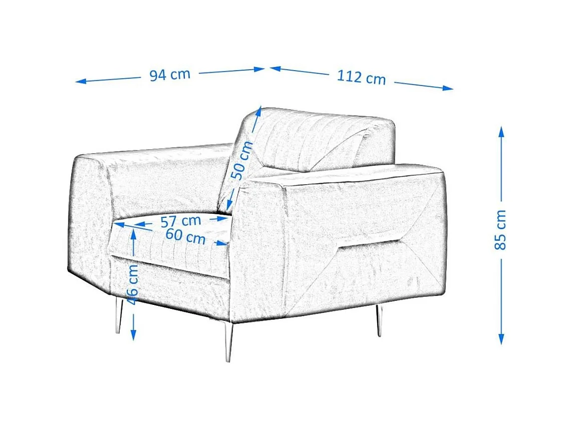 RELAXFAUTEUIL Venezia lichtgrijs met zwarte poten