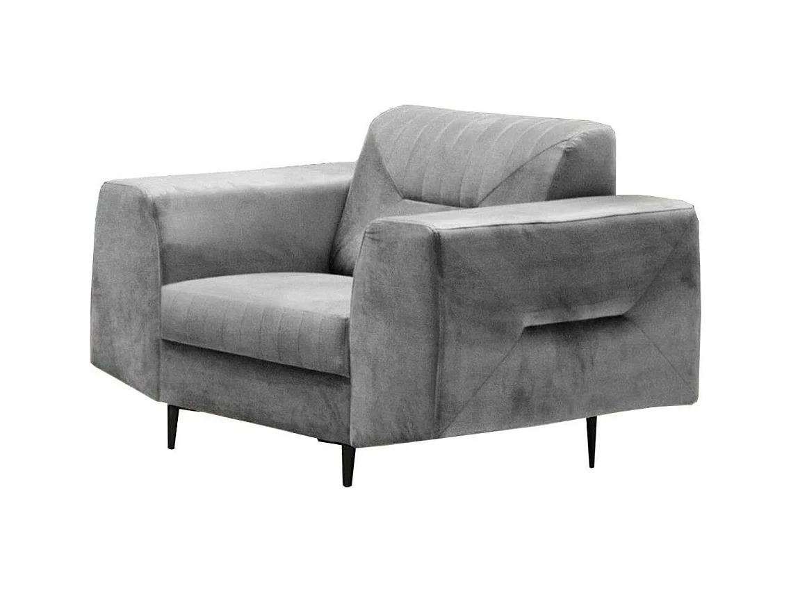 FAUTEUIL RELAX Venezia gris clair avec pieds noirs