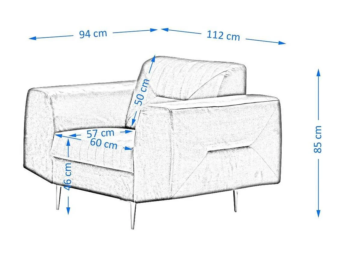 RELAXFAUTEUIL Venezia lichtgrijs met zwarte poten