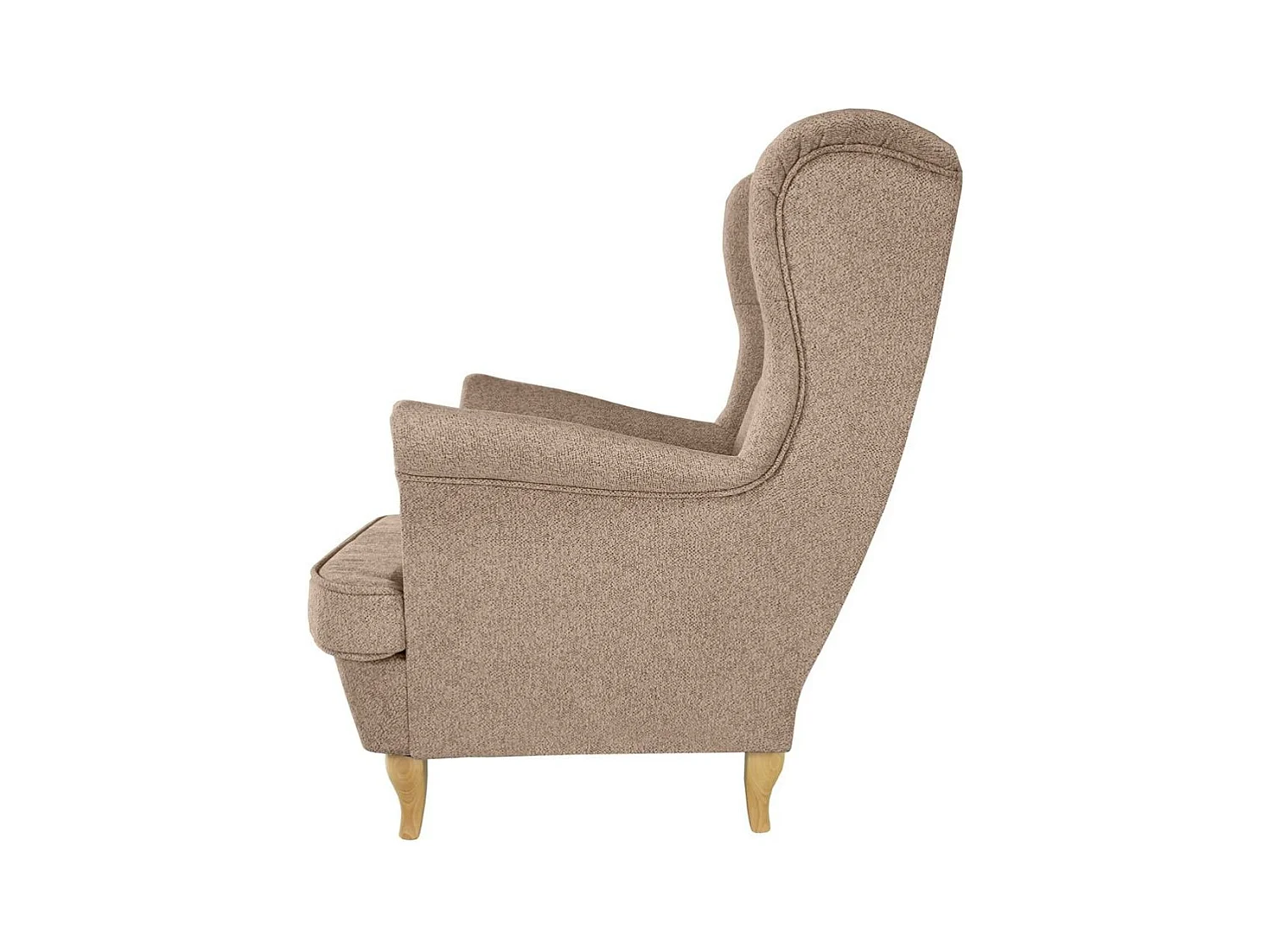 CHESTERFIELD-SESSEL Falco hellbraun mit Buche Holzbeinen