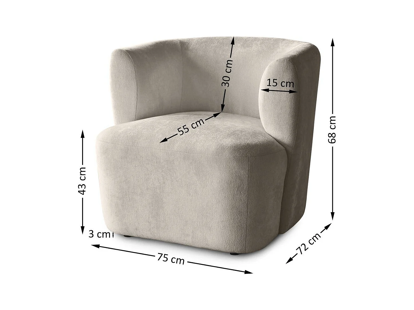 FAUTEUIL Nori cappuccino velour